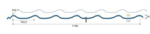 JI - Pan. tuiles 24.183.1100 mat anthra. aquafix lg: 2m30 (1m10 utile)