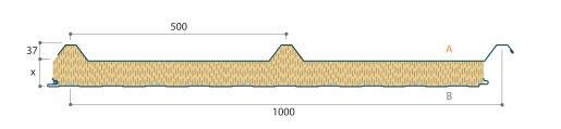 JI - Vulcasteel Roof 37-500 25µ 200mm (1m utile)